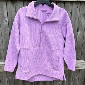 L.L. Bean medium petite lilac/lavender 1/2 zip fleece. Like new!